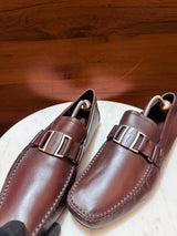 Salvatore Ferragamo Metal Bit Leather Driver Loafers