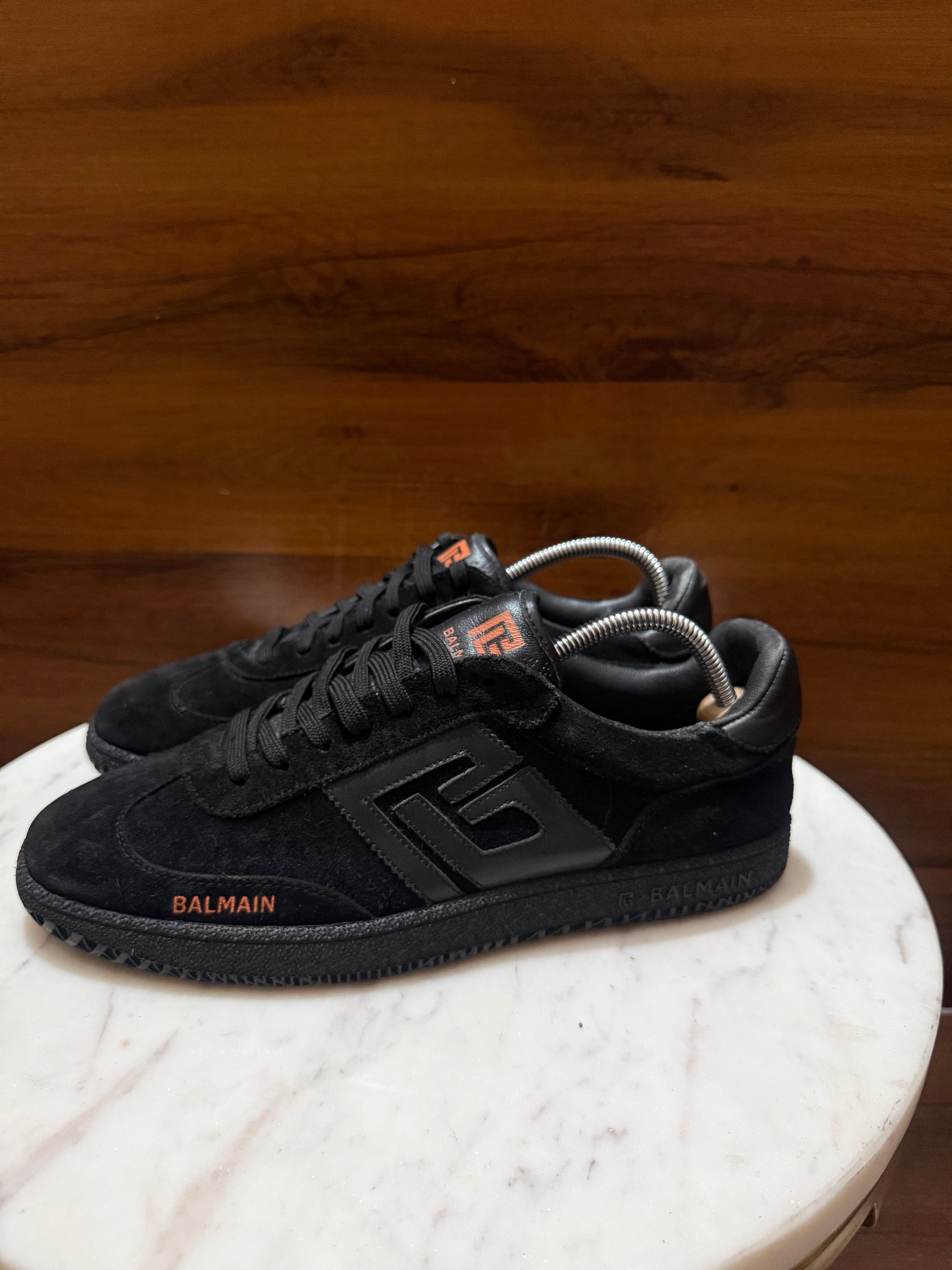 Balmain B-Court Suede & Leather Low-Top Sneakers