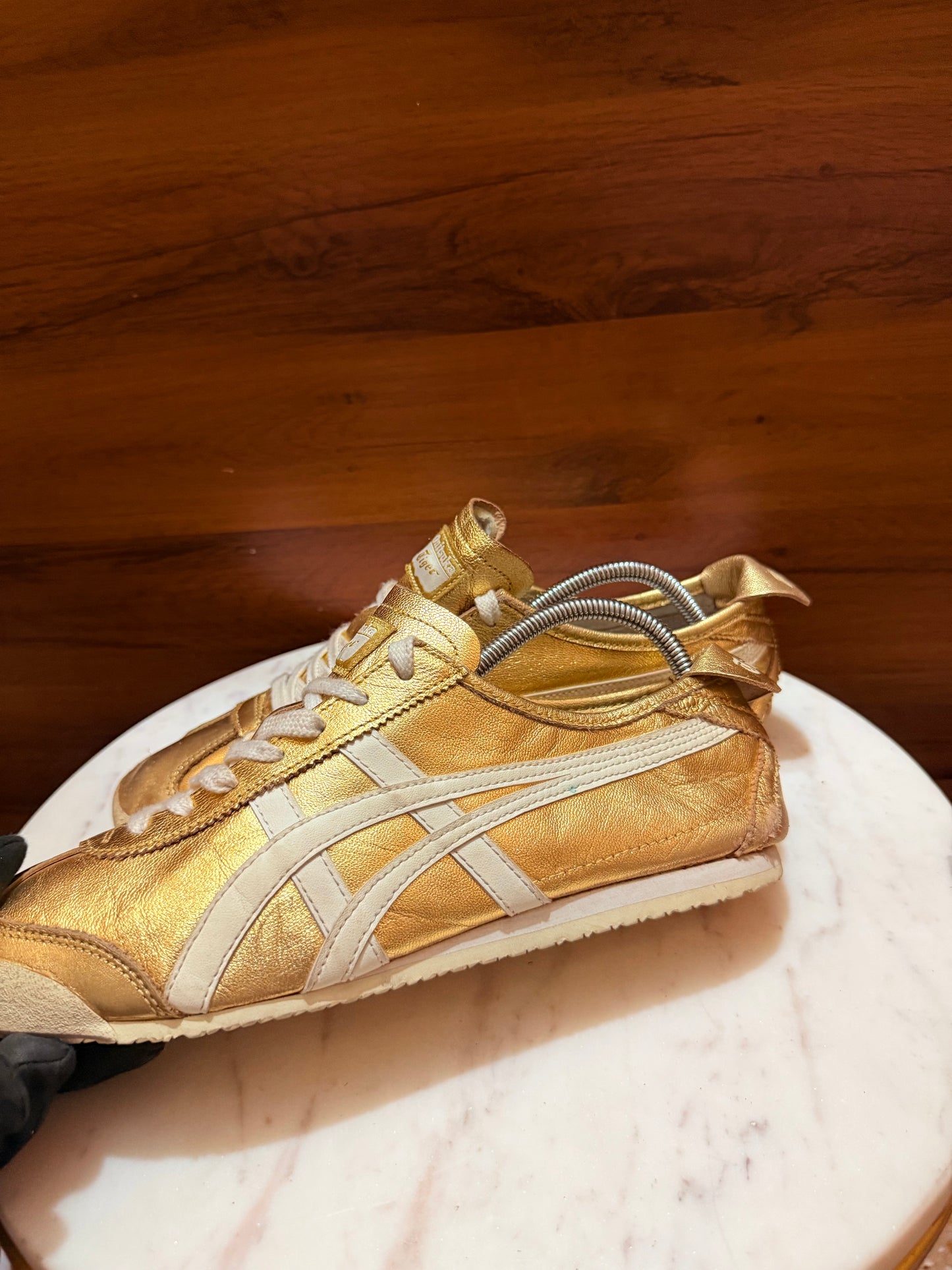 Onitsuka Tiger Mexico 66 Metallic Gold Leather Sneakers