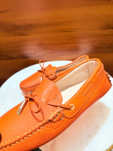 Tod's City Laccetto Front Tie Grainy Leather Gommino Driver Loafers