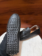 Louis Vuitton LV Initial Buckle Textured Leather Driver Loafers
