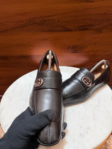 Gucci Interlocking G Logo Leather Loafers