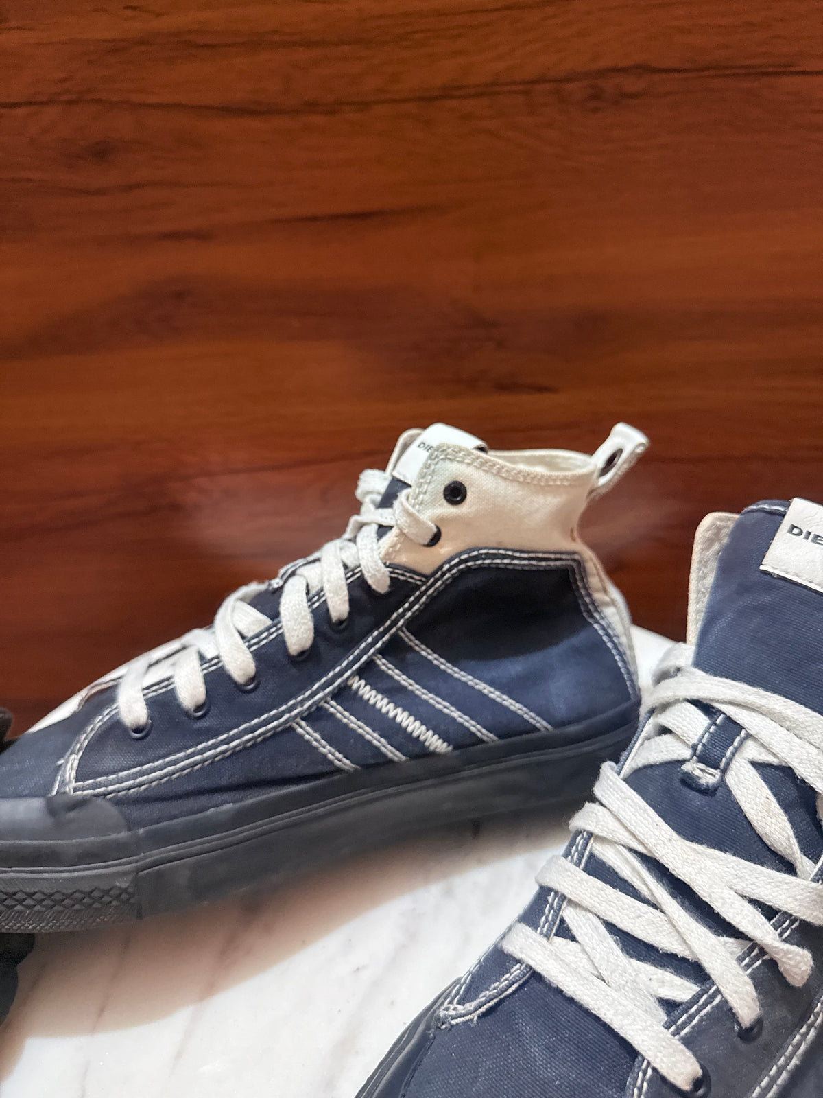 Diesel Mohawk Logo Canvas High-Top Sneakers