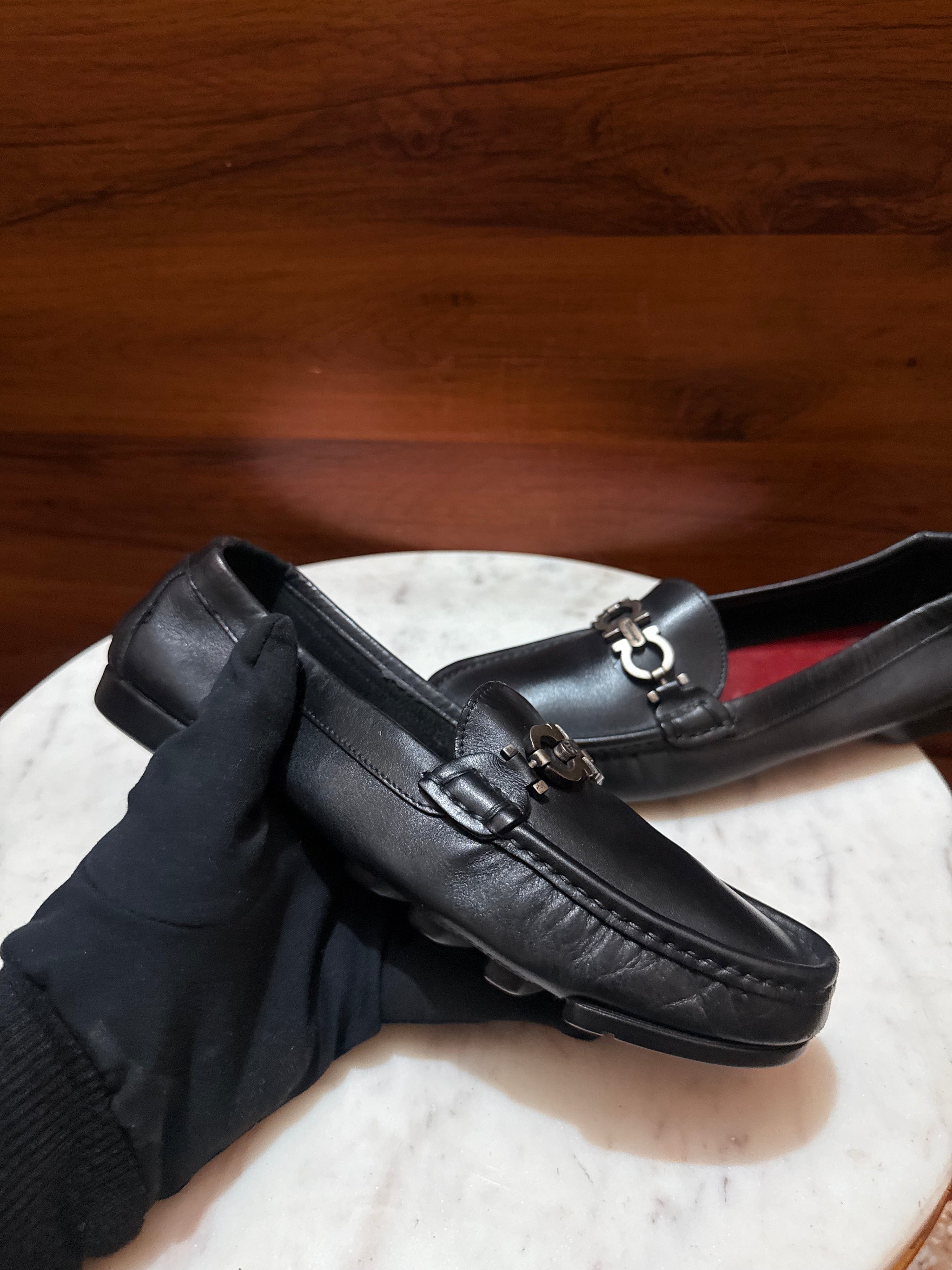 Salvatore Ferragamo Gancini Leather Loafers