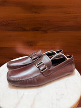 Salvatore Ferragamo Metal Bit Leather Driver Loafers