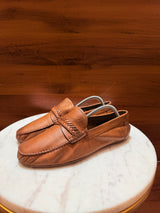Rosso Brunello Woven Leather Penny Loafers