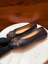 Michael Kors Fulton Studded Logo Medallion Leather Ballet Flats