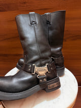 Harley-Davidson Harness Metal Plate Leather Biker Boots