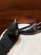 Gucci Interlocking G Logo Leather Loafers