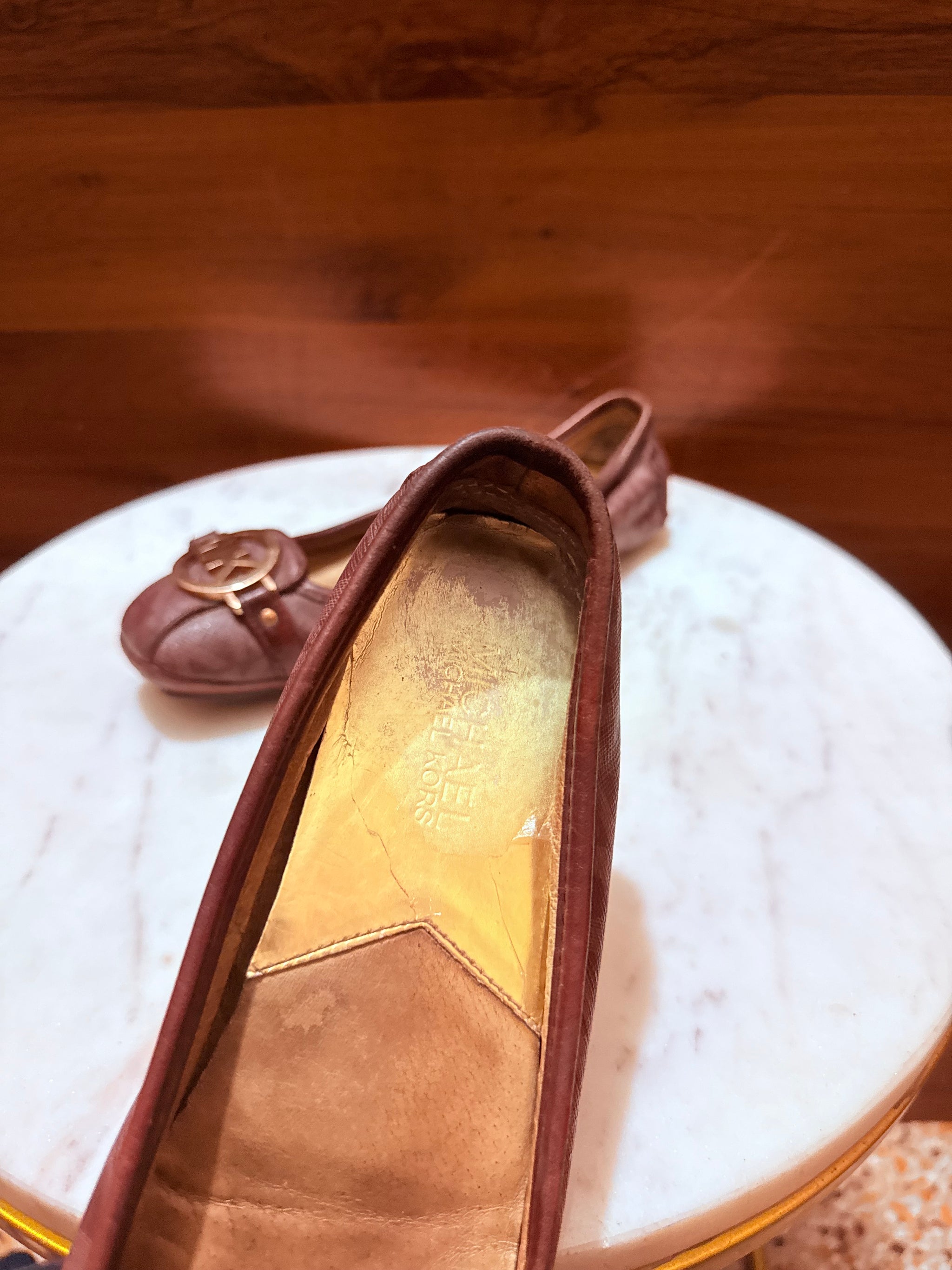 Michael Kors Fulton Signature Logo Monogram Canvas Ballet Flats