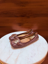 Michael Kors Fulton Signature Logo Monogram Canvas Ballet Flats