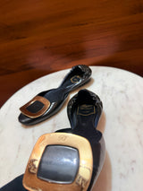Roger Vivier Gommette Buckle Leather Ballet Flats