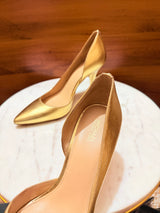 Michael Kors Metallic Saffiano Leather Pointed-Toe Pumps