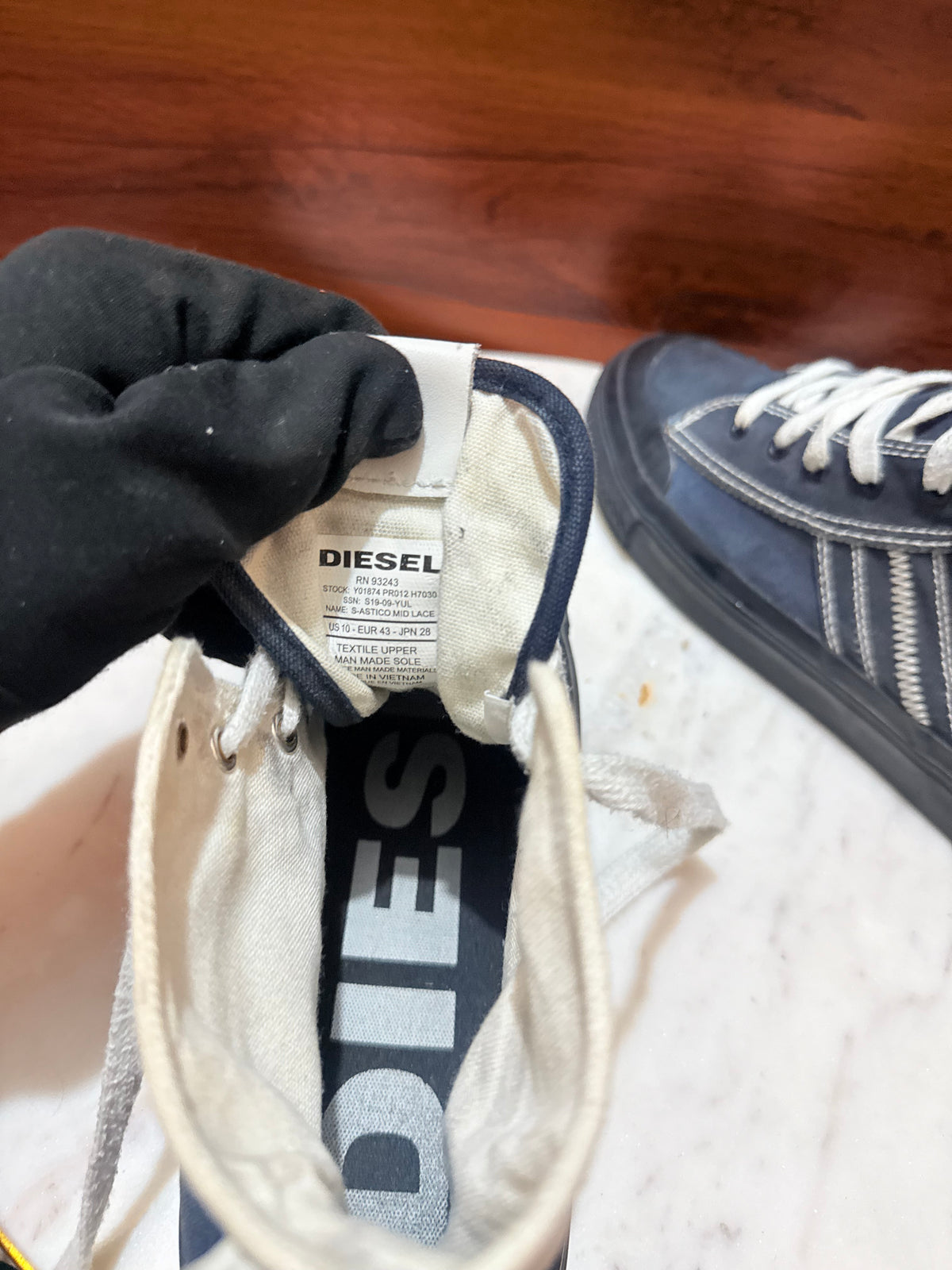Diesel Mohawk Logo Canvas High-Top Sneakers
