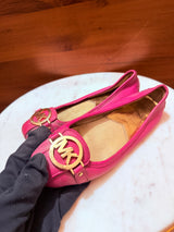 Michael Kors Fulton Logo Medallion Saffiano Leather Ballet Flats