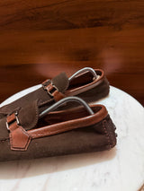Louis Vuitton Suede LV Initial Buckle Driving Loafers