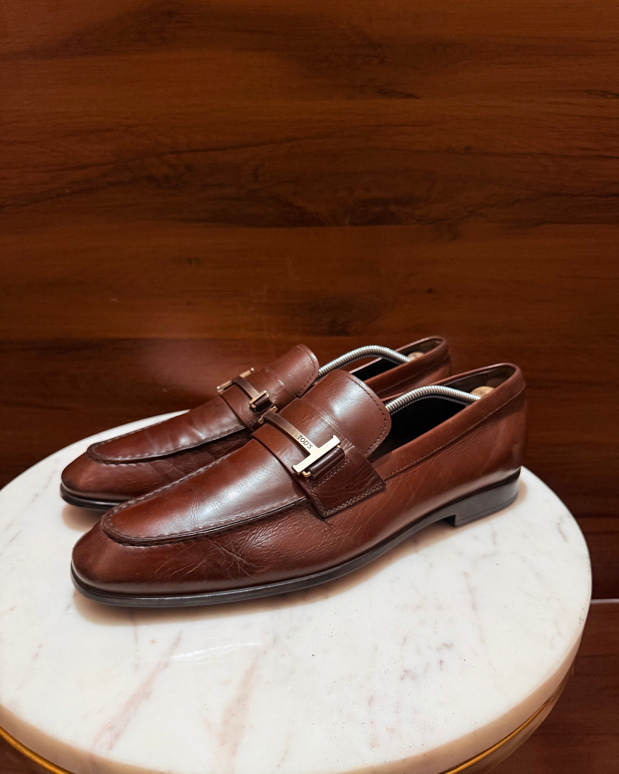 Tod's Double T Leather Penny Loafers