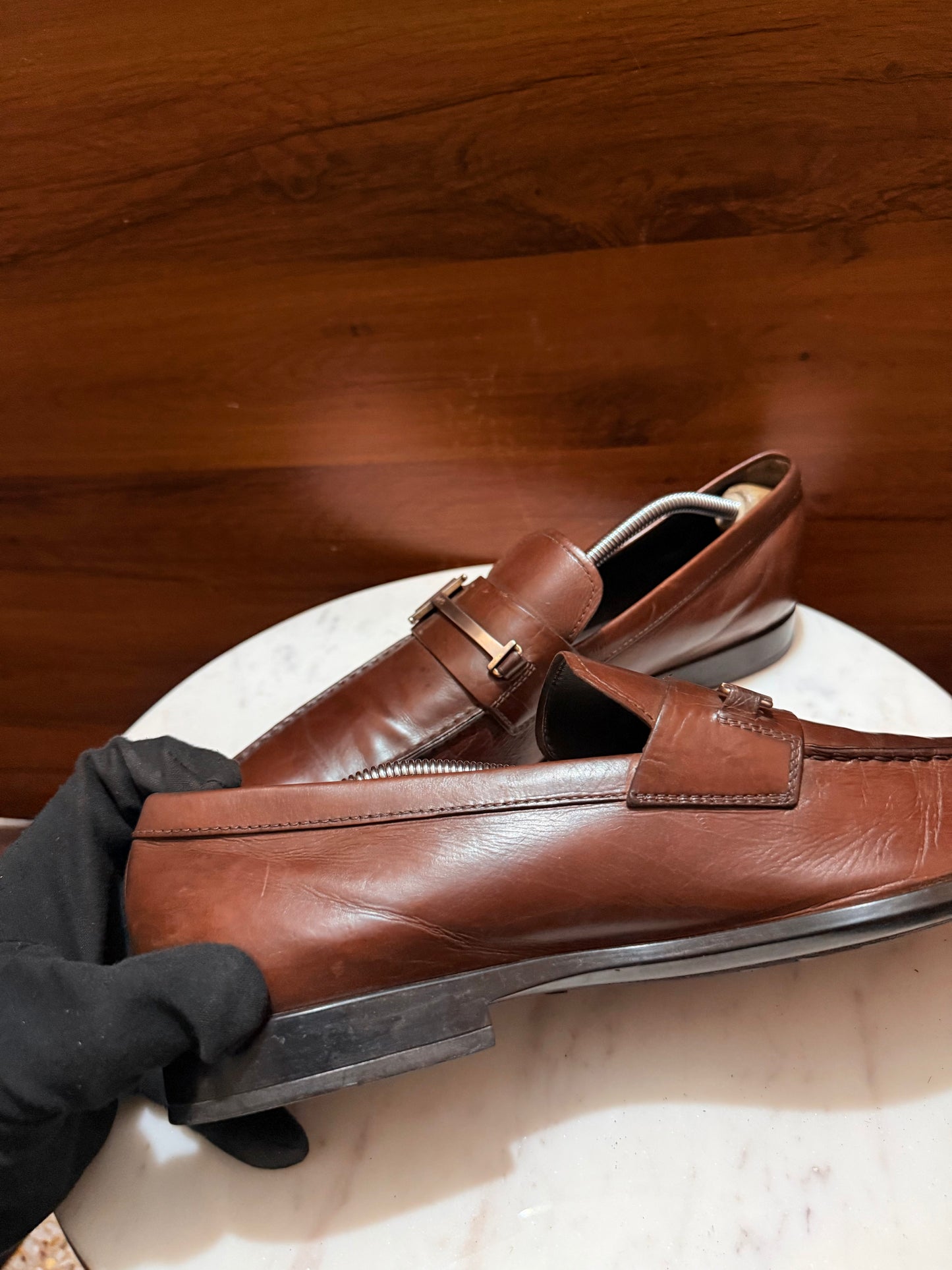 Tod's Double T Leather Penny Loafers