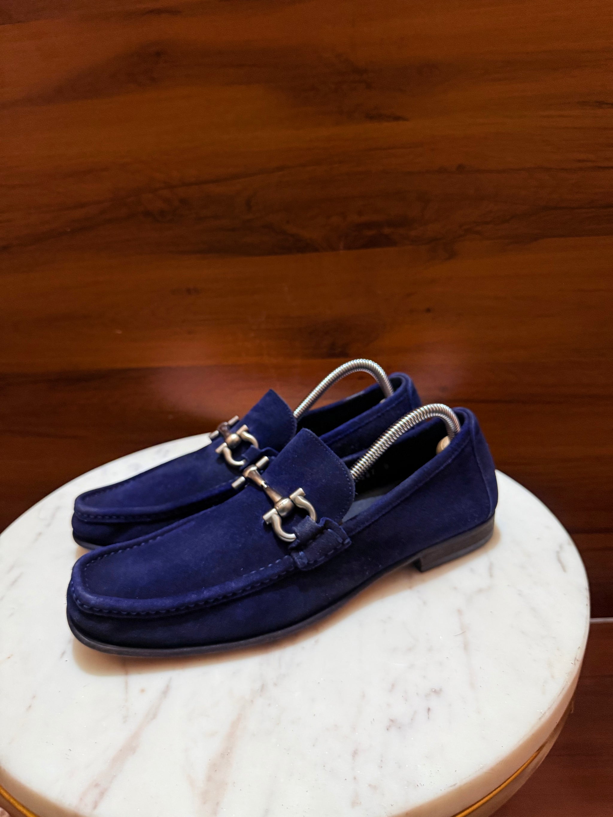 Salvatore Ferragamo Gancini Suede Driving Loafers