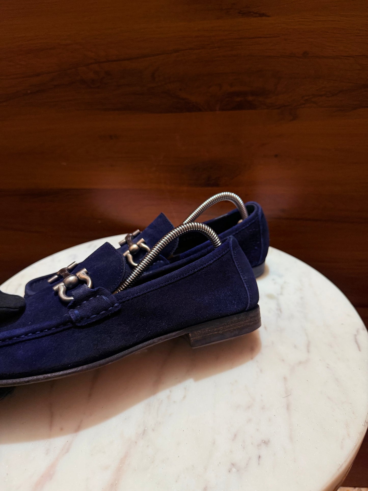 Salvatore Ferragamo Gancini Suede Driving Loafers