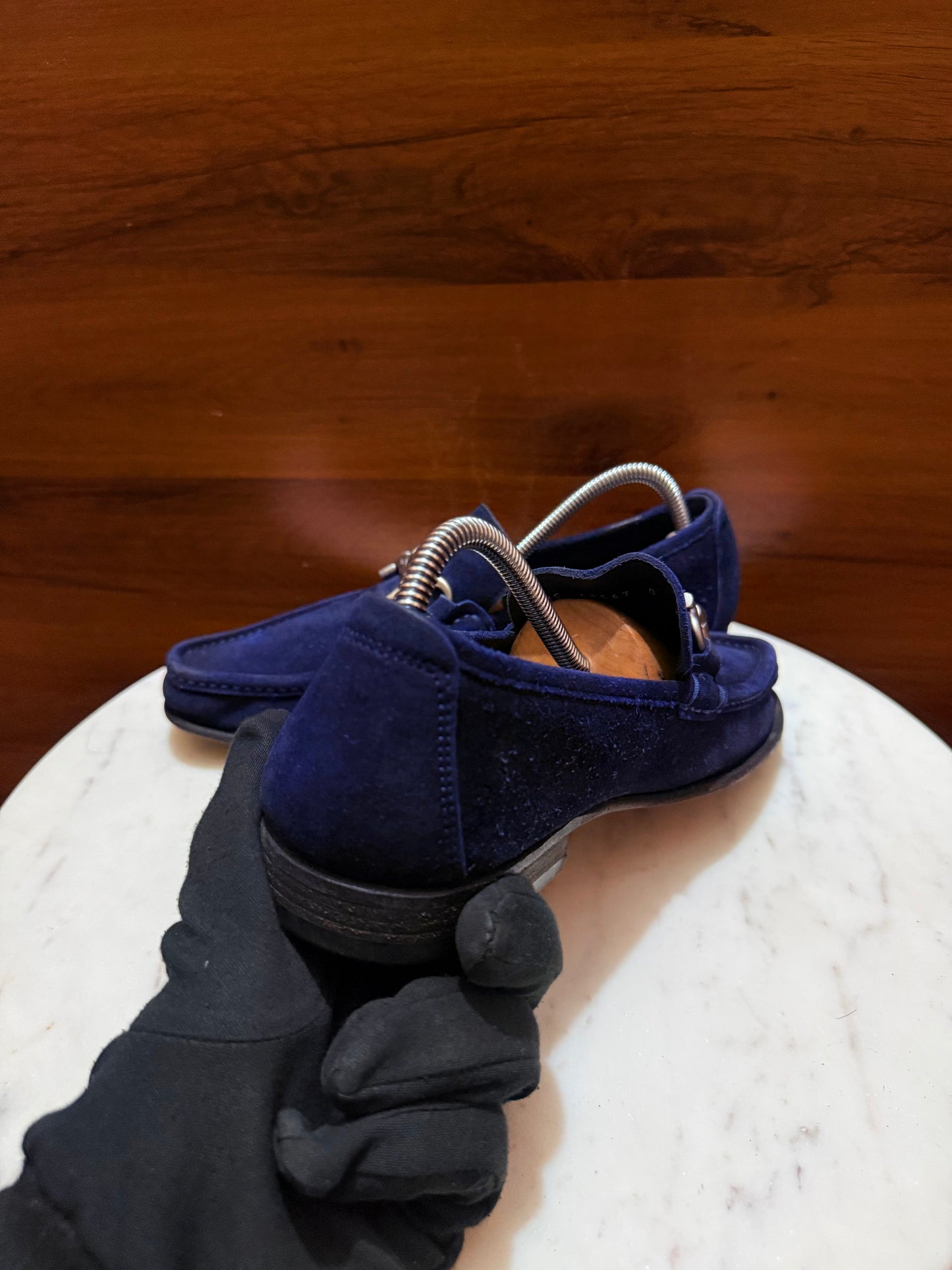 Salvatore Ferragamo Gancini Suede Driving Loafers
