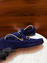 Salvatore Ferragamo Gancini Suede Driving Loafers