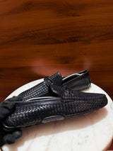 Salvatore Ferragamo Woven Leather Gancini Driving Loafers