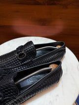 Salvatore Ferragamo Woven Leather Gancini Driving Loafers