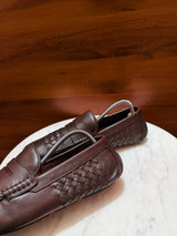 Bottega Veneta Intrecciato Leather Penny Driving Loafers