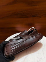 Bottega Veneta Intrecciato Leather Penny Driving Loafers