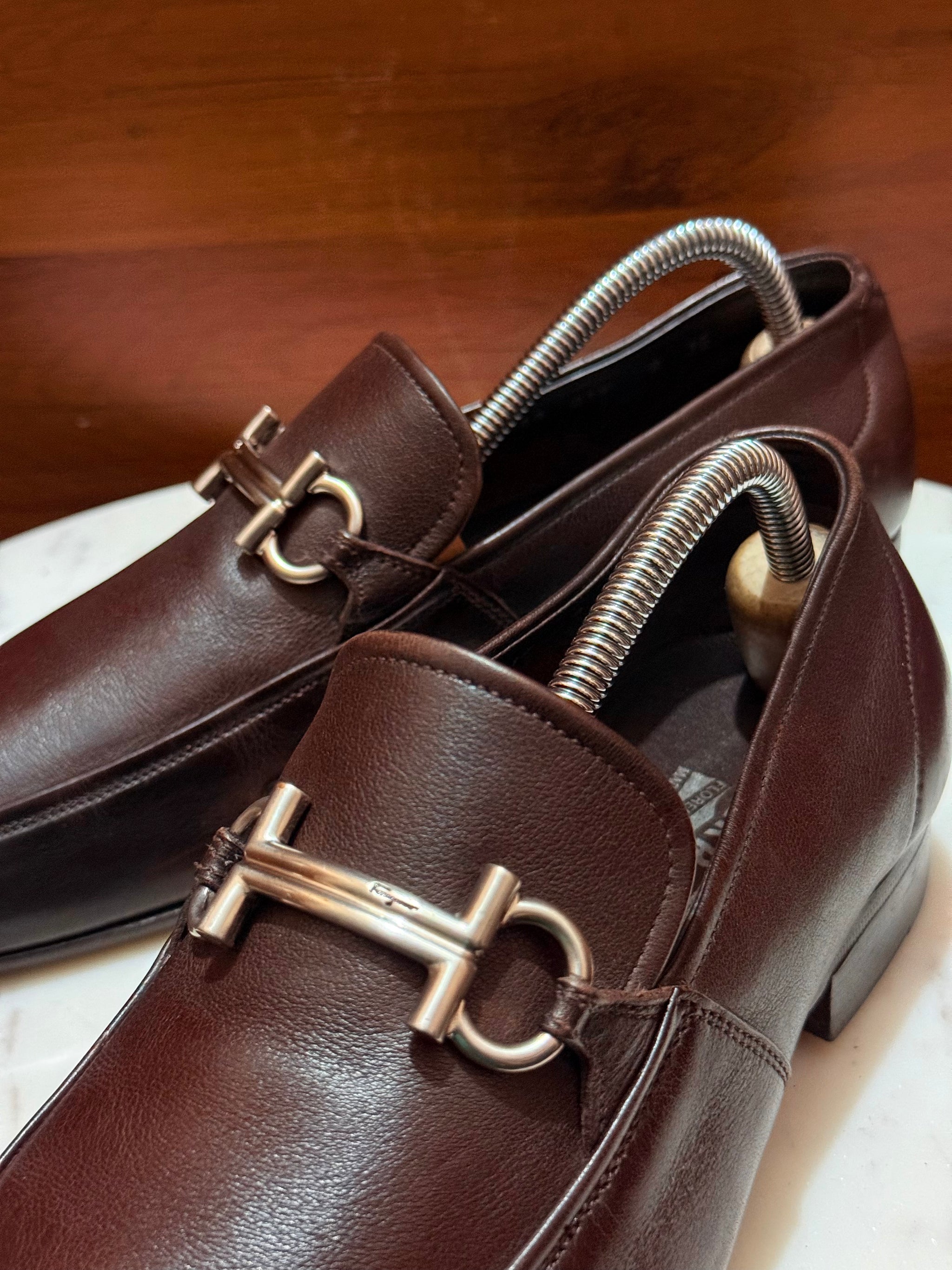 Salvatore Ferragamo Gancini Leather Dress Loafers