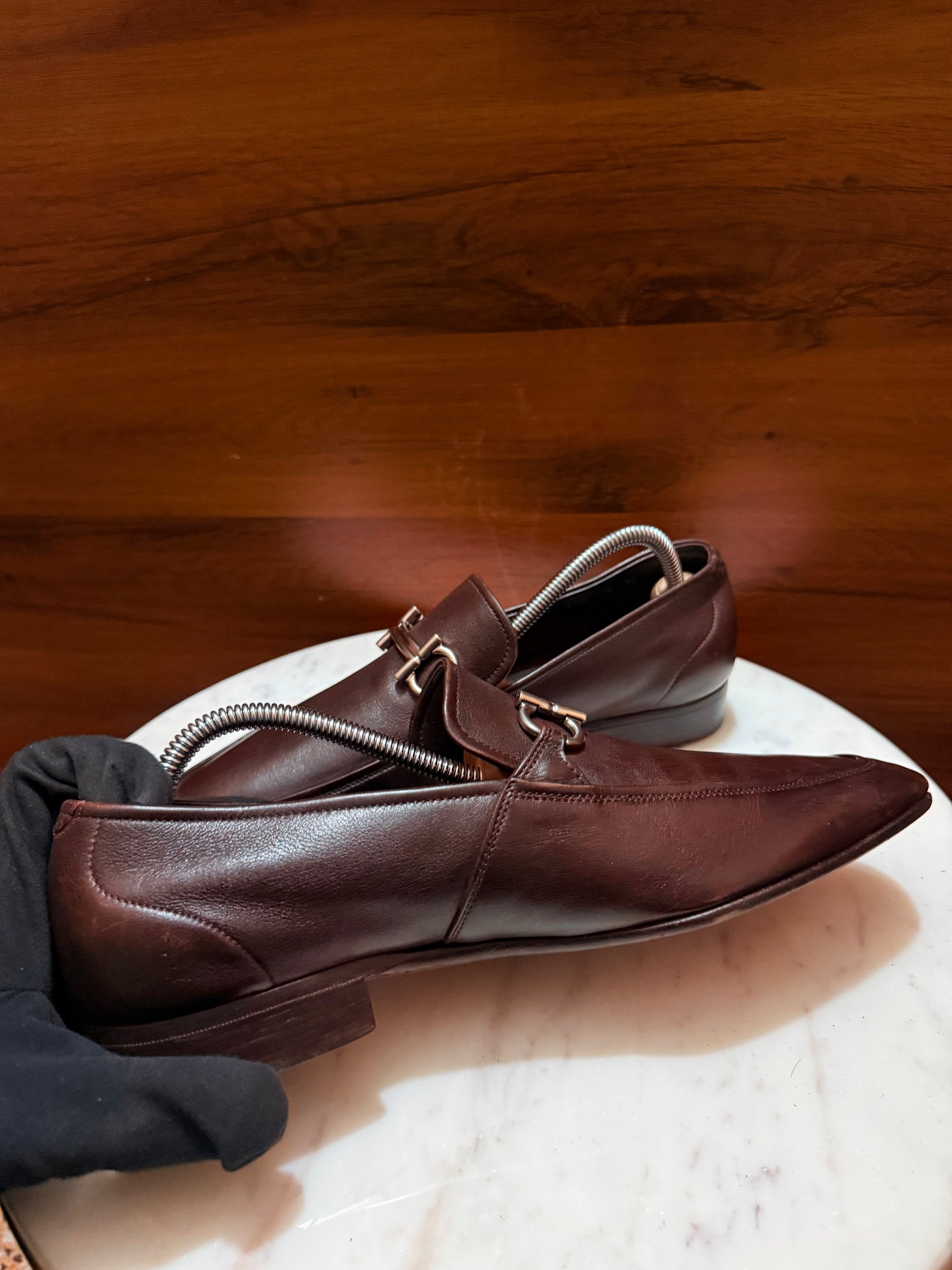 Salvatore Ferragamo Gancini Leather Dress Loafers