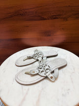 Tory Burch Miller Metallic Leather Flat Thong Sandals