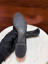 Ferragamo – Varina Glitter & Patent Leather Wingtip Bow Ballet Flats