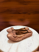 Salvatore Ferragamo My Joy Metallic Leather Ballet Flats