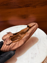 Salvatore Ferragamo My Joy Metallic Leather Ballet Flats