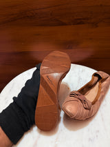 Salvatore Ferragamo My Joy Metallic Leather Ballet Flats