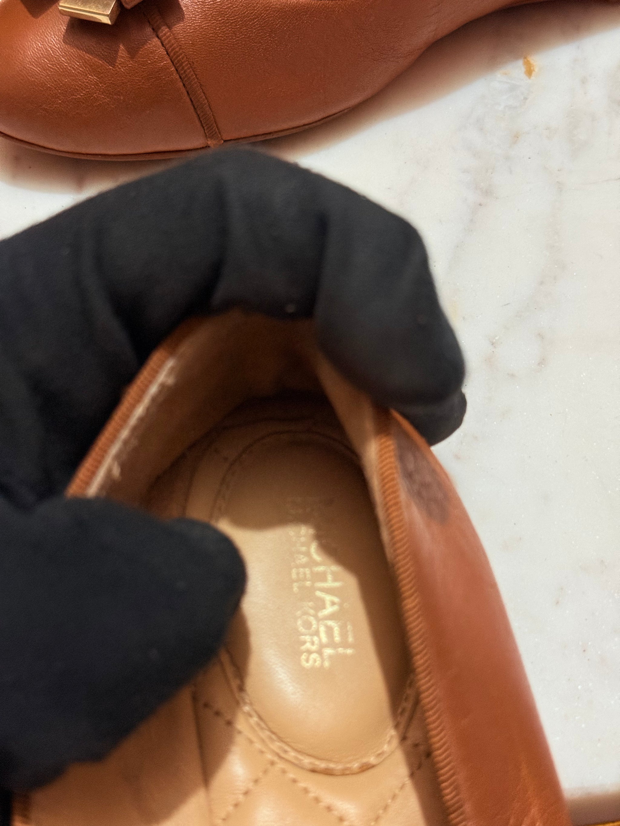 Michael Kors Fulton Leather Padlock Ballet Flats