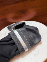 Michael Kors Metallic Stripe Leather Pool Slides