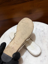 Chanel Camellia Flower Crystal Embellished Flat Thong Sandals