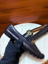 Ferragamo – Gancini Soft Leather Driver Loafers “Nero