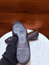 Chanel – Grained Caviar Leather Cap-Toe Mini Block Heel Pumps