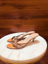 Ferragamo – Strappy Leather Kitten Heel Mule Sandals