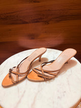 Ferragamo – Strappy Leather Kitten Heel Mule Sandals