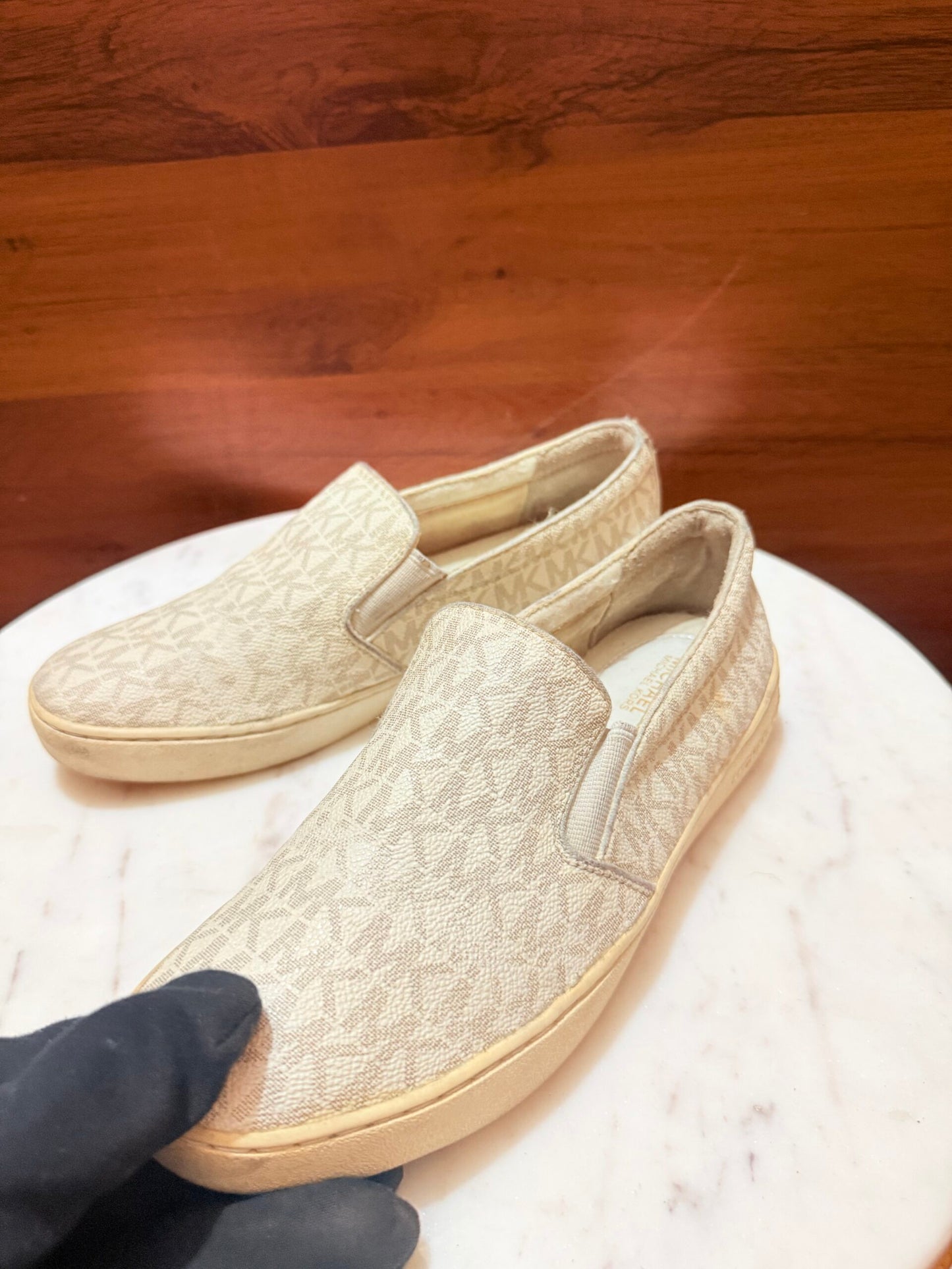 Michael Kors – Keaton Monogram Canvas Slip-On Sneakers