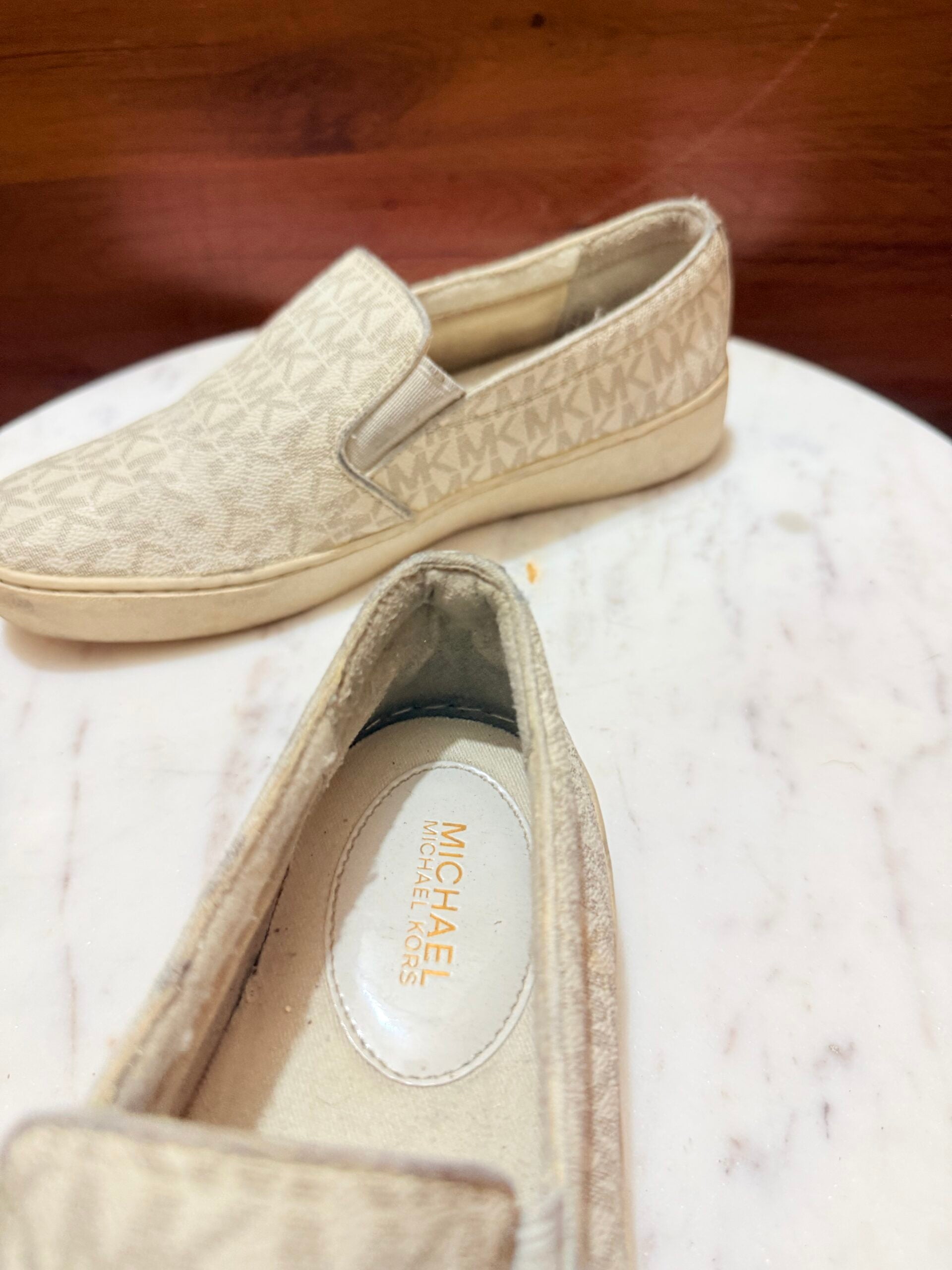 Michael Kors – Keaton Monogram Canvas Slip-On Sneakers