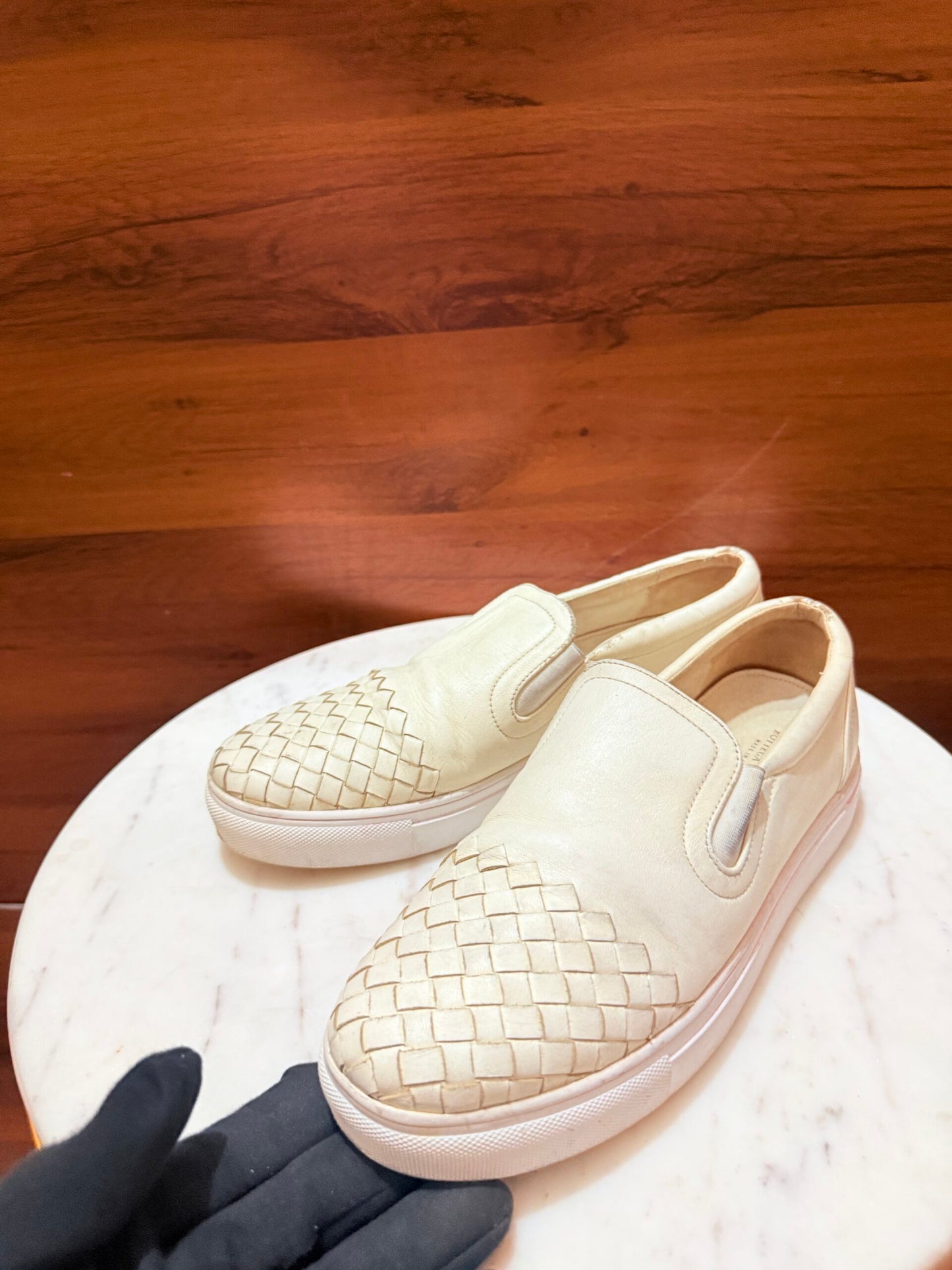 Bottega Veneta – Intrecciato Leather Slip-On Platform Sneakers