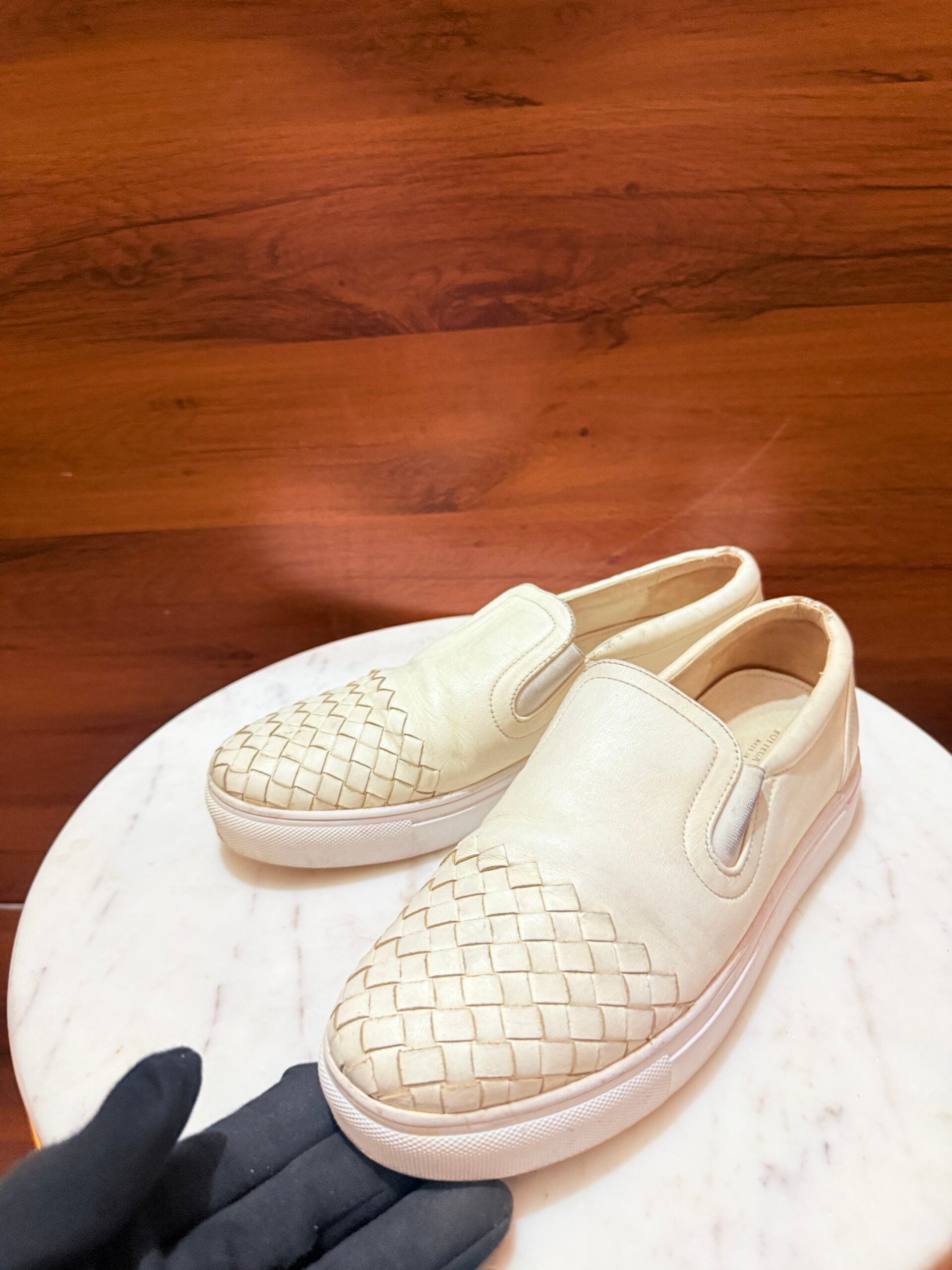 Bottega Veneta – Intrecciato Leather Slip-On Platform Sneakers