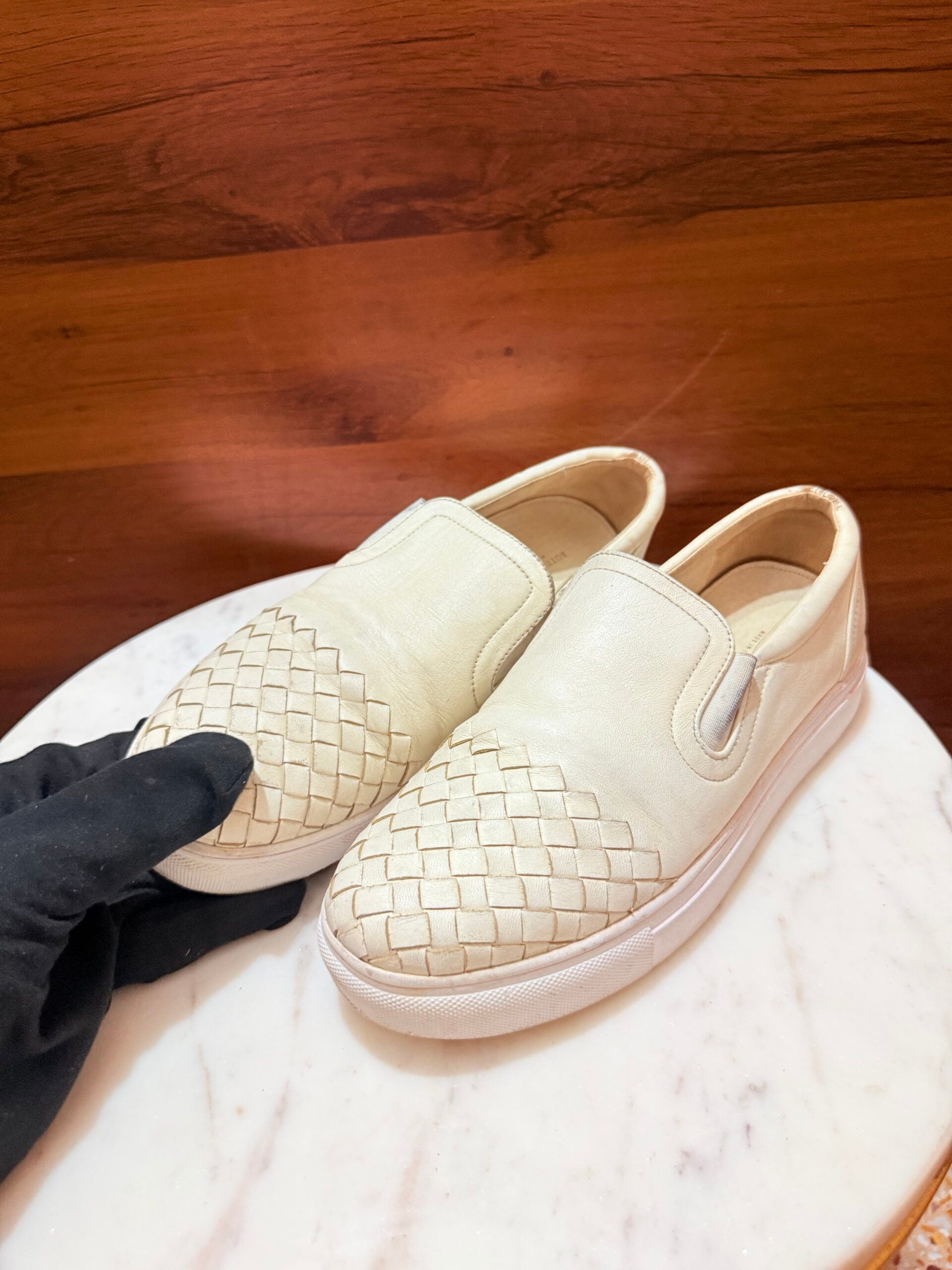 Bottega Veneta – Intrecciato Leather Slip-On Platform Sneakers