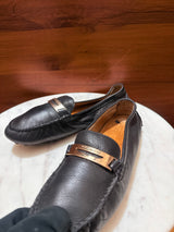 Coach – Pebble-Grain Leather Logo Bar Driving Loafers